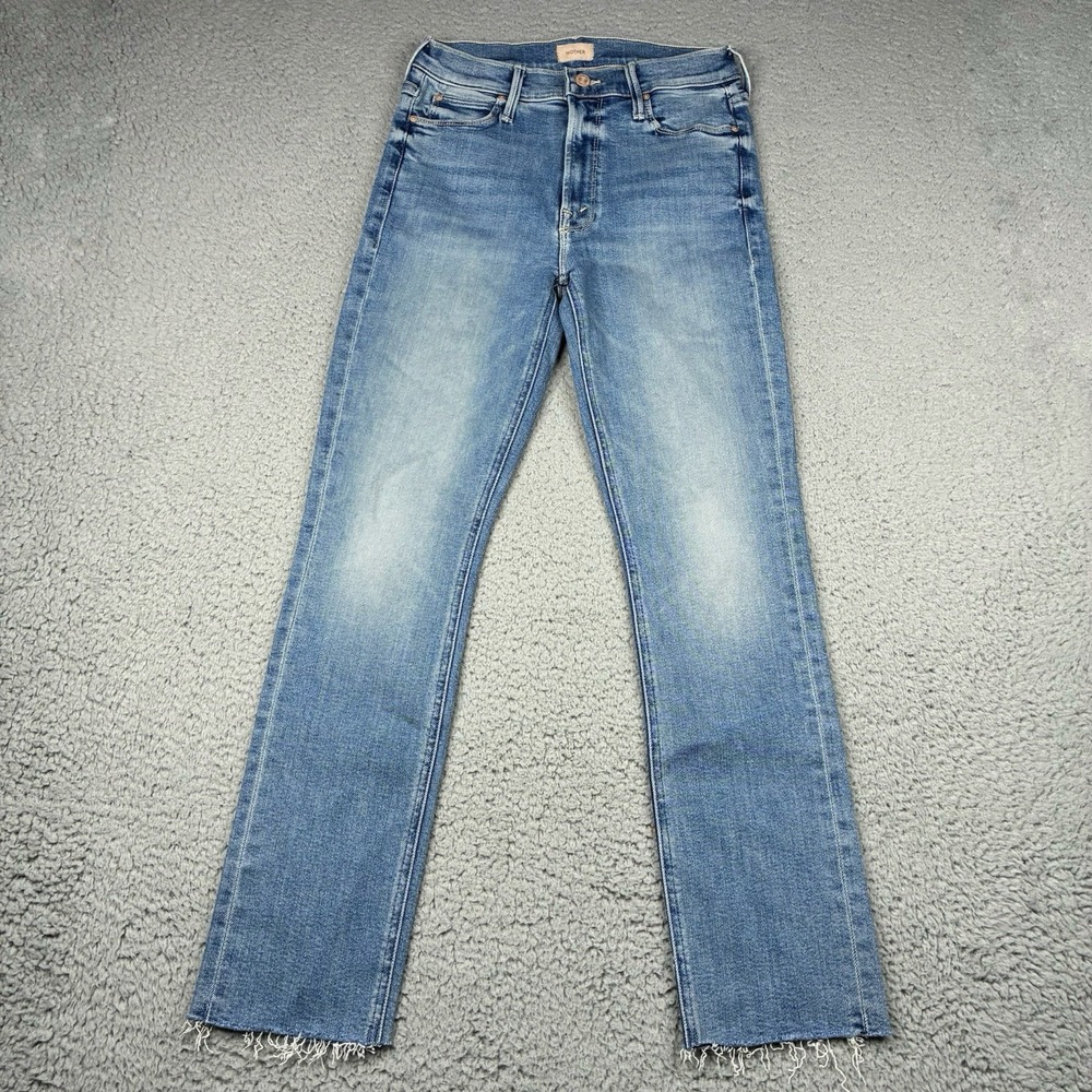 MOTHER The Mid Rise Dazzler Ankle Fray Jeans Women's 26 Riding The Cliffside